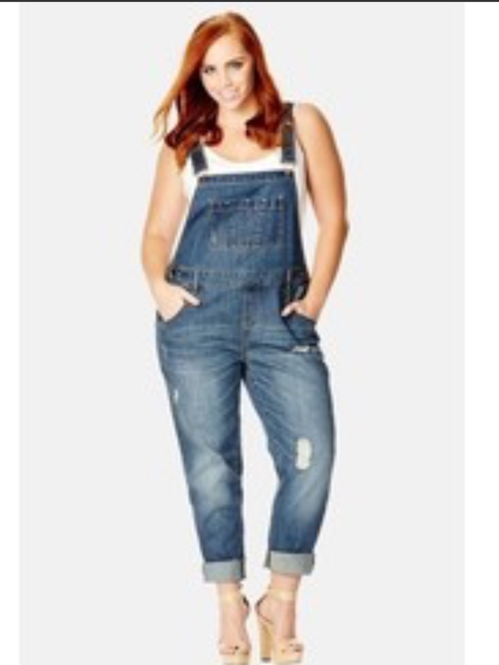 NWT City Chic Women’s Jean over-it-all light Denim Overalls size 20
